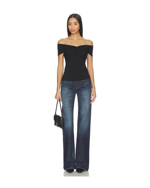MORE TO COME Black Rorie Off Shoulder Top