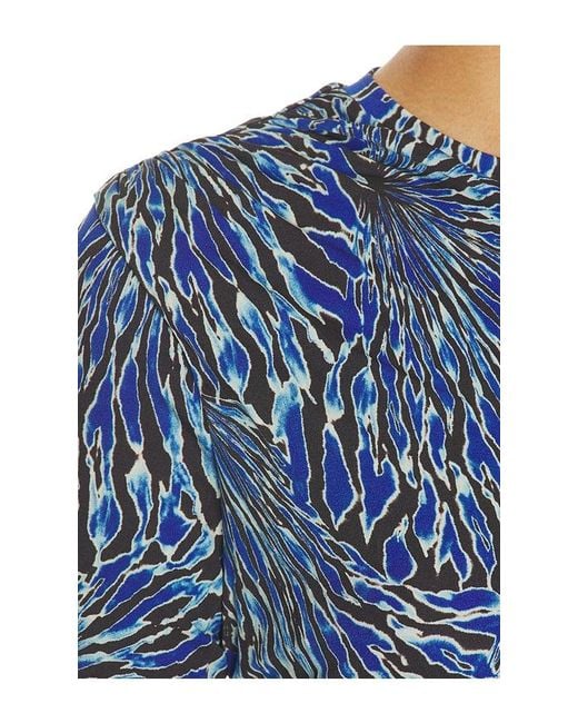 Ulla Johnson Blue Nova Ruched Jersey Top