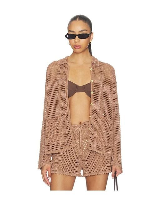 L'Agence Natural 'Agence Mariana Pointelle Knit Shirt