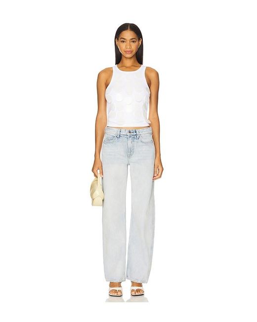 MSGM White Paillette Tank Top
