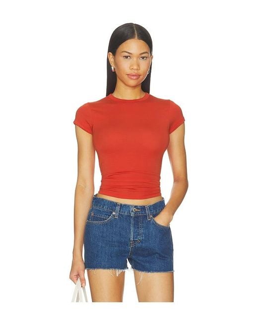 GRLFRND Red Crew Neck Slim Fit Tee