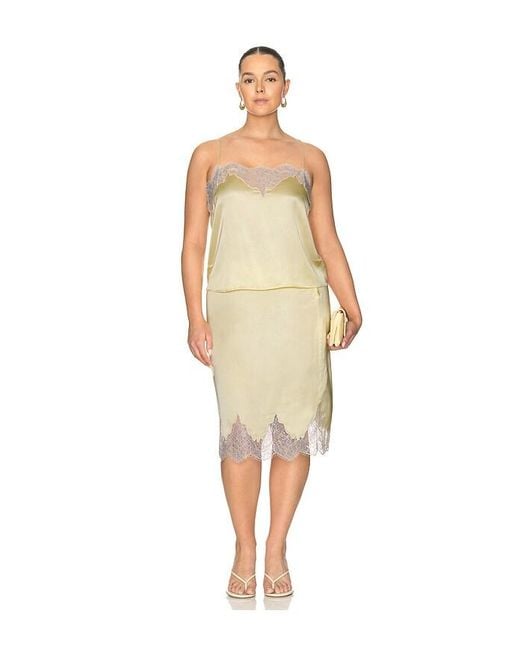 L'academie Yellow 'Academie Geneia Midi Skirt
