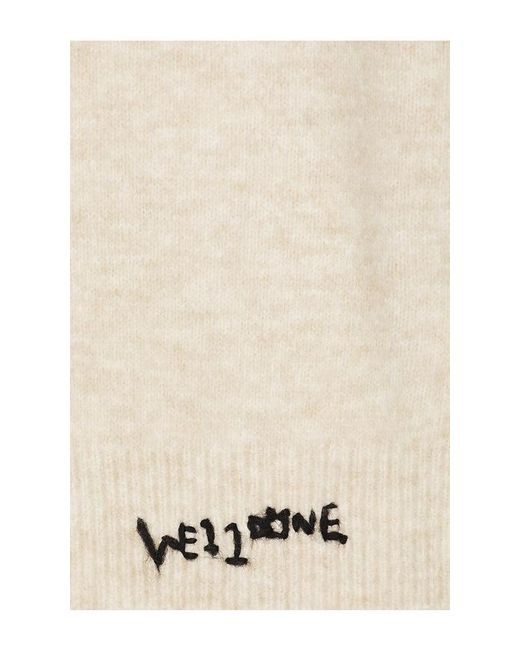 we11done Natural Brushed Contrast Knit Top for men
