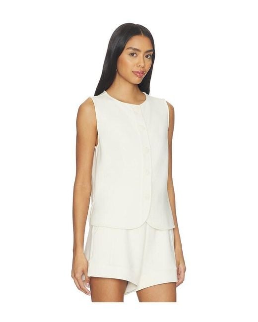 Varley White Josie Button Through Tank Top