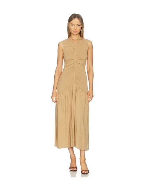 NAADAM Natural Cotton Cashmere Long Ruched Dress
