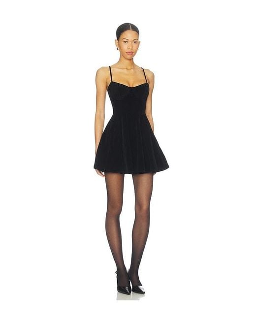 MORE TO COME Black Cleo Velvet Mini Dress