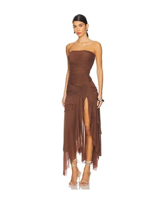 GUIZIO Brown X Revolve Lyla Twist Dress