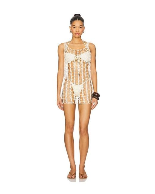 House of Harlow 1960 White X Revolve Neeka Beaded Mini Dress