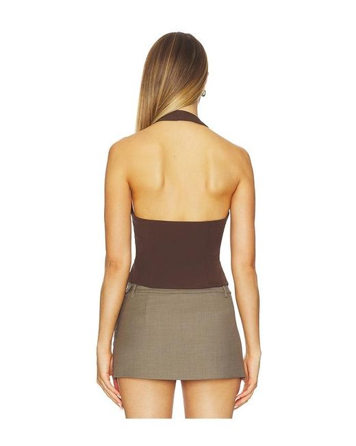ALL THE WAYS Brown Gia Halter Top