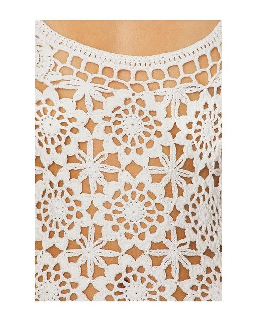 Frankie's Bikinis White Sunshine Crochet Mini Dress