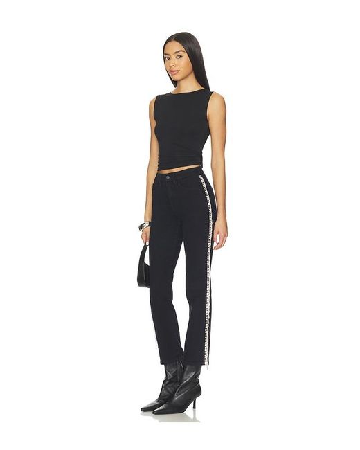 GOOD AMERICAN Black Good Legs Straight Diamond Jeans