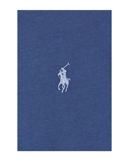 Polo Ralph Lauren Blue Long Sleeve Jersey Knit Hooded T-Shirt for men