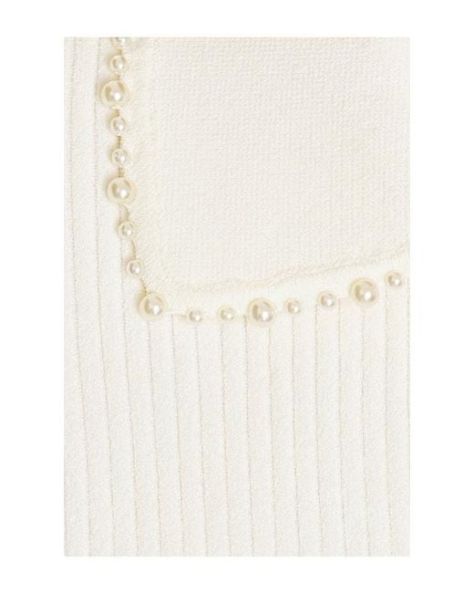 Autumn Cashmere White Pearl Trimmed Polo Top