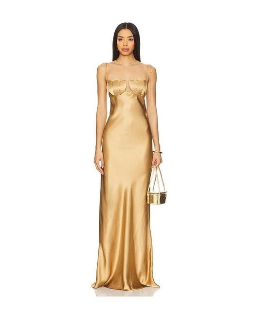 Anna October Metallic Tulip Maxi Dress