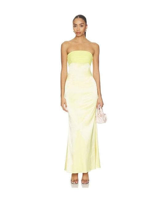 MORE TO COME Metallic Renata Strapless Gown