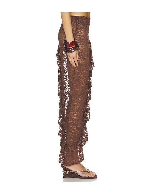 Runaway the Label Brown Briana Wrap Wavy Hem Maxi Skirt