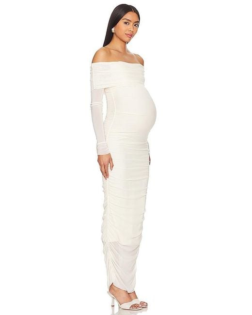 BUMPSUIT White Off The Shoulder Mesh Dress
