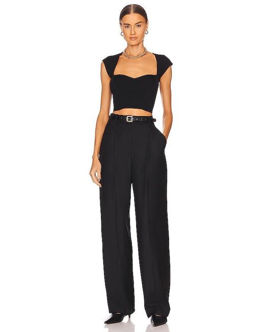 Jonathan Simkhai Black Abia Cropped Tee