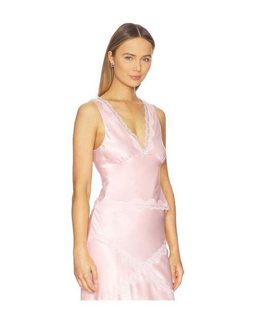 MORE TO COME Pink Priscilla Lace Top