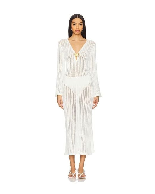 Cin Cin White Godiva Butterfly Knit Dress