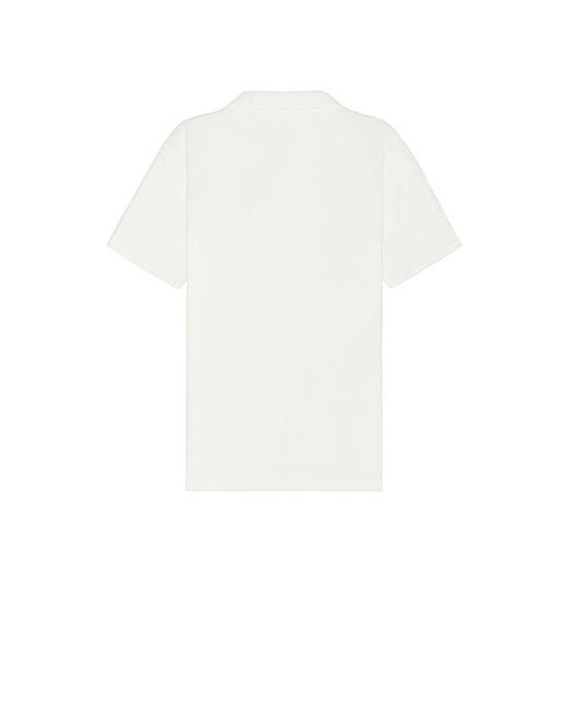 Frescobol Carioca White Faustino Terry Cotton Blend Short Sleeve Polo for men