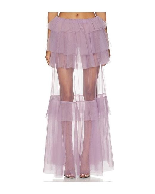 AKNVAS Purple Vilhelmine Tiered Tulle Skirt