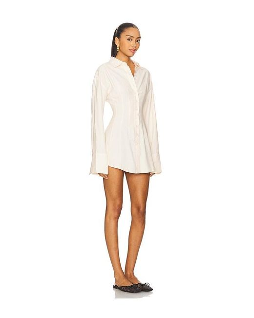ALL THE WAYS White Charitie Button Up Mini Dress