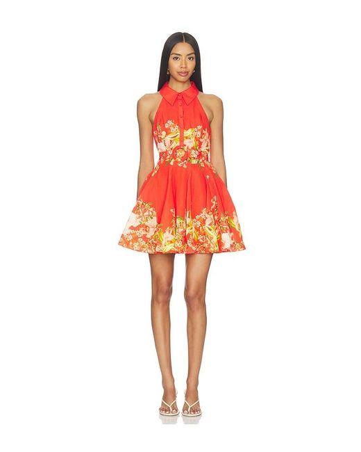 Hemant & Nandita Red Short Dress With Buckle Belt