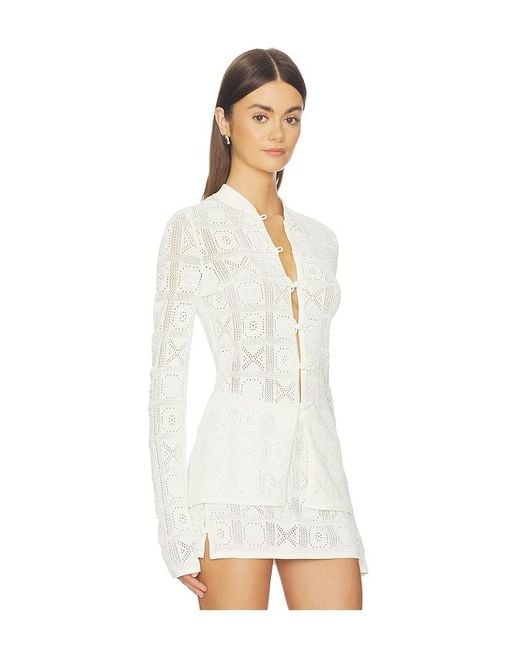 Stone Cold Fox White X Revolve Adari Pointelle Cardigan