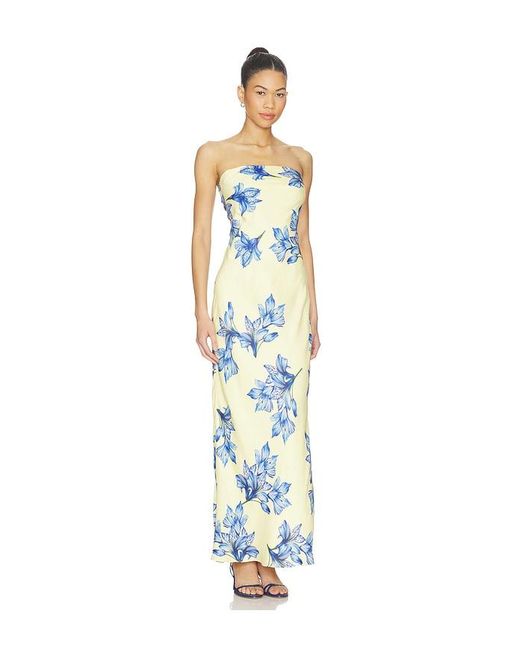 Rococo Sand Blue Strapless Maxi Dress