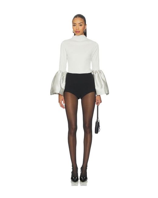 Marques'Almeida White Puff Sleeve Top