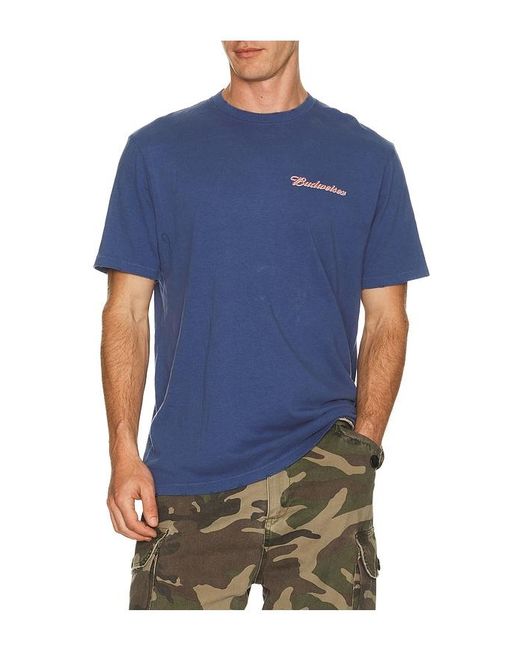 Junk Food Blue Budweiser Baseball Bats Tee for men