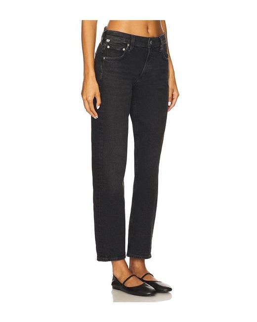 Citizens of Humanity Black Anissa Low Rise Straight Jeans