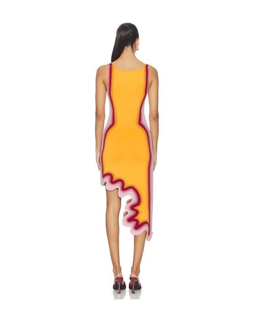 Ph5 Orange Aster Reversible Wavy Dress