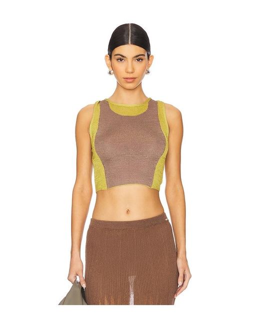 Isa Boulder Orange Two-Tone Twisted Top
