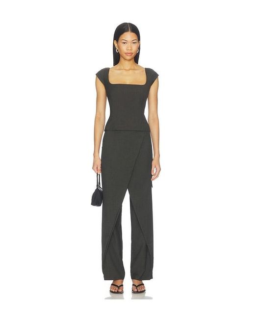 St. Agni Black Wrap Rouleau Pants