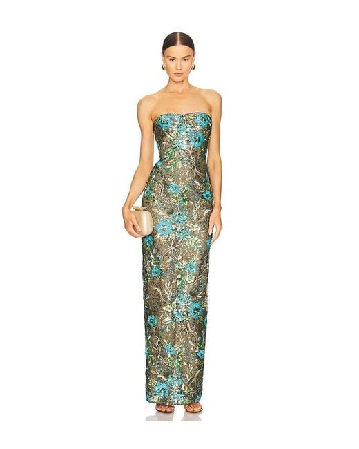 Bronx and Banco Green Dahlia Maxi Dress