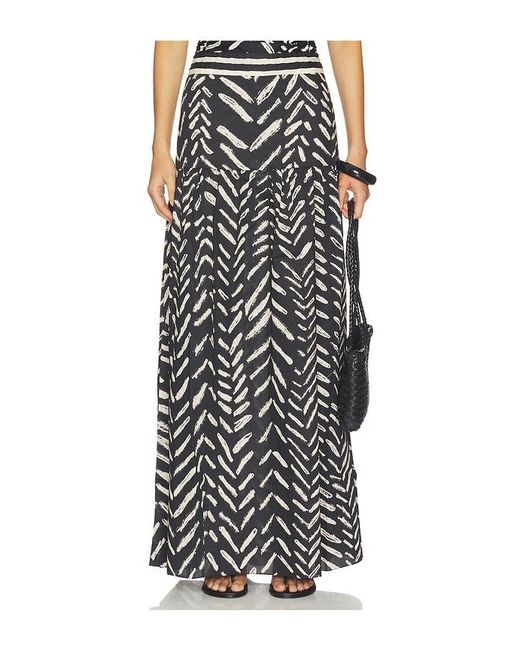Johanna Ortiz Black Cotton Rituales Maxi Skirt