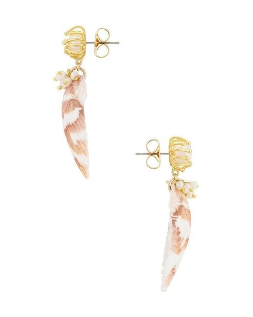 Brinker & Eliza White Calico Earrings