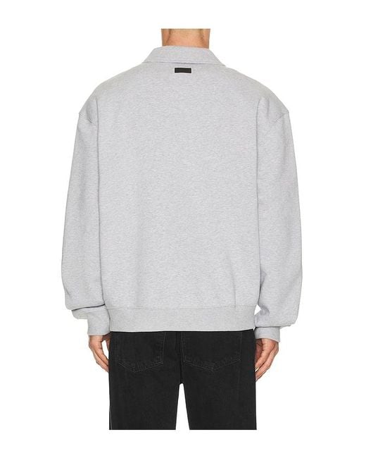 AllSaints Gray Milo Sweatshirt Polo for men