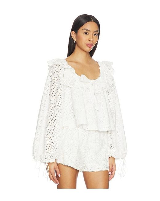 Willa Eyelet Top en White For Love & Lemons