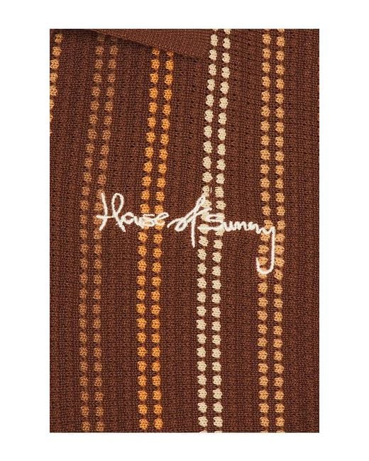 House Of Sunny Brown Stripe Knitted Polo for men