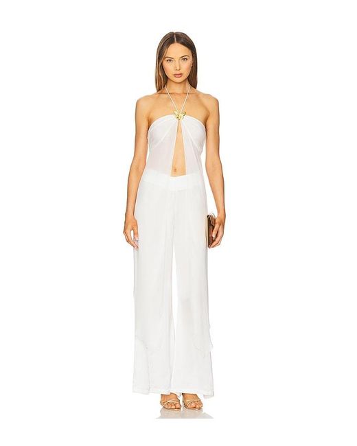 Cin Cin White Coral Orchid Drape Top