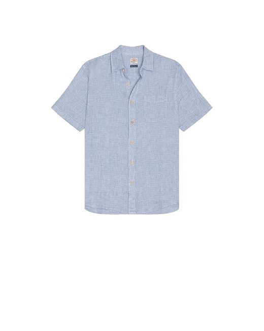 メンズ Faherty Brand Palma ショートスリーブシャツ Blue