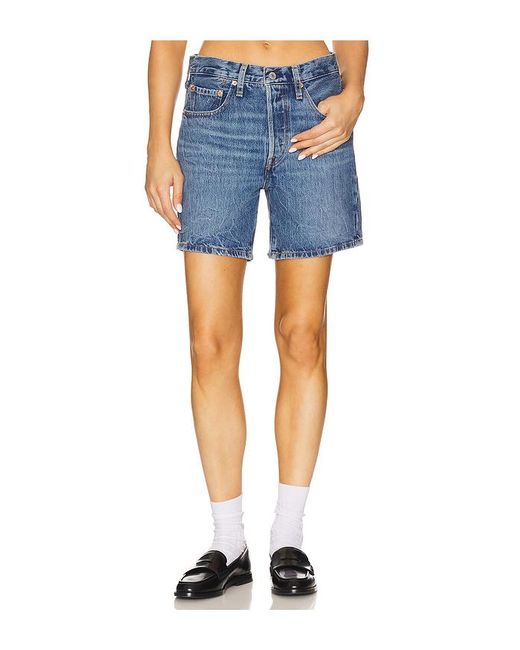 Levi's Blue 501 Mid Thigh Short