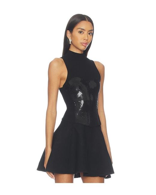 Fleur du Mal Black Layered Corset Top