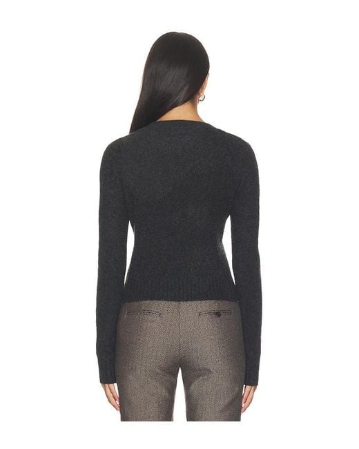 Enza Costa Black Cashmere Shrunken Crew