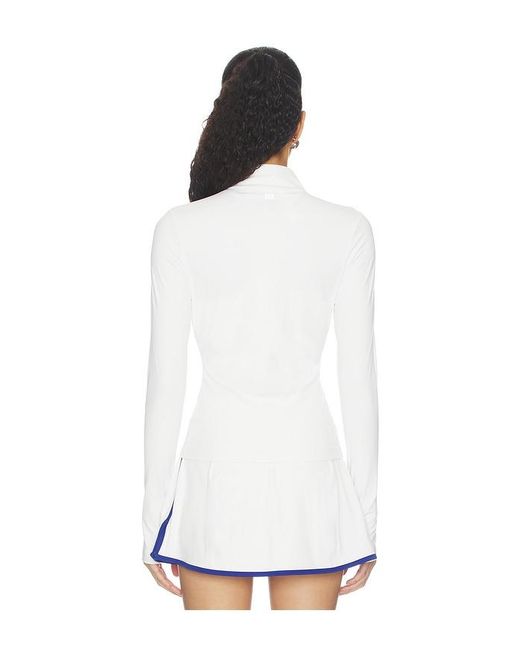 Splits59 White Tess Rigor Half Zip Waist Length Top