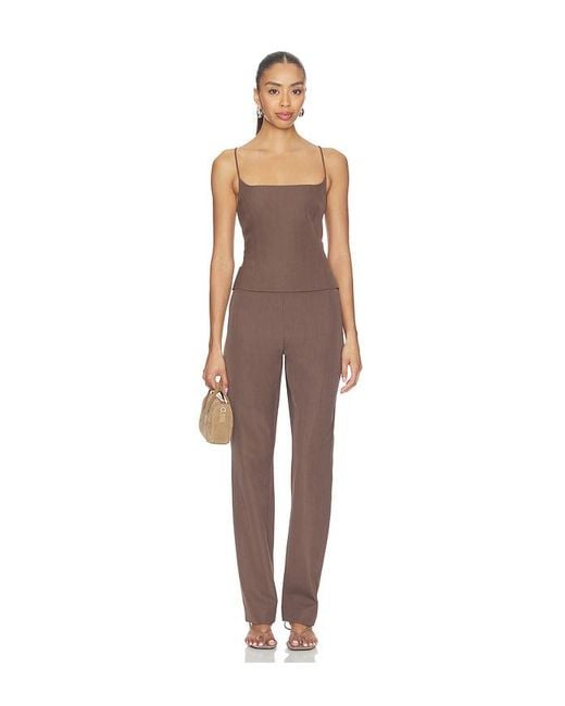 St. Agni Brown Silk Canvas Cami