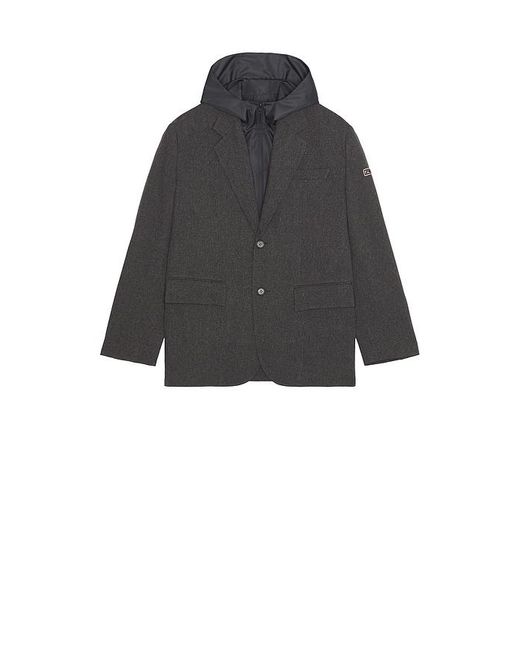 we11done Black Hood Detachable Blazer for men